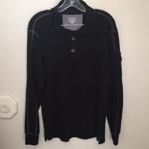 Banana Republic Black half button long sleeved tee
